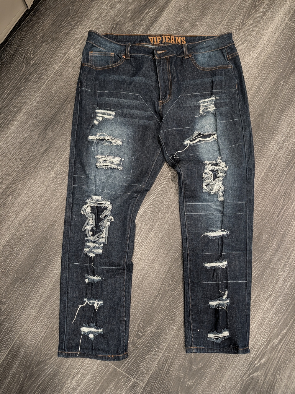 VIP Jeans Distressed Skinny Jeans in Blue